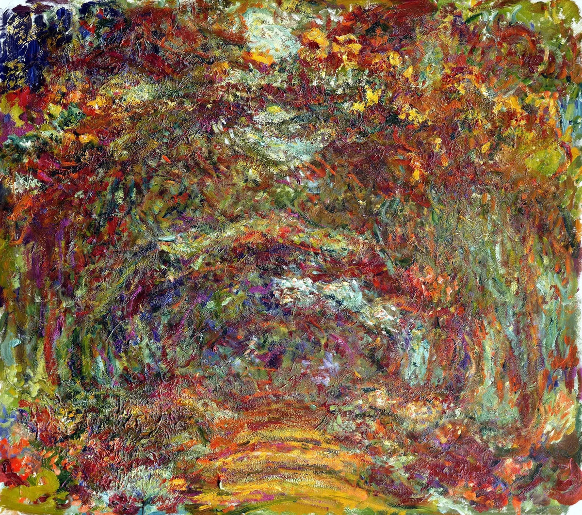 L’Allée des rosiers à Giverny peinte par Claude Monet vers 1920-1922