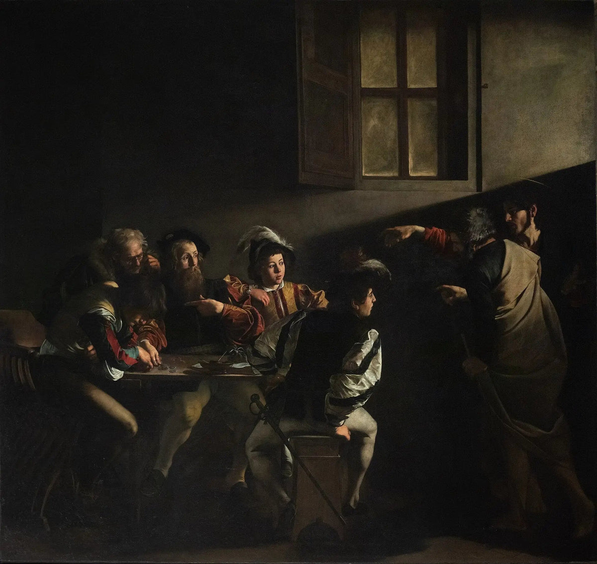 La Vocation de saint Matthieu - Le Caravage image 1 reproduction de peinture à l’huile