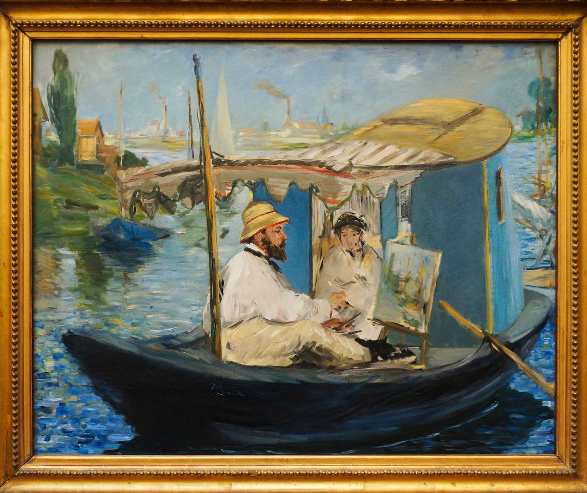 Édouard Manet, Claude Monet Painting in His Studio Boat at Argenteuil, 1874