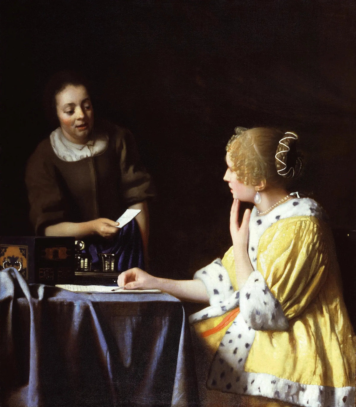 Mistress and Maid by Vermeer: a letter and suspense