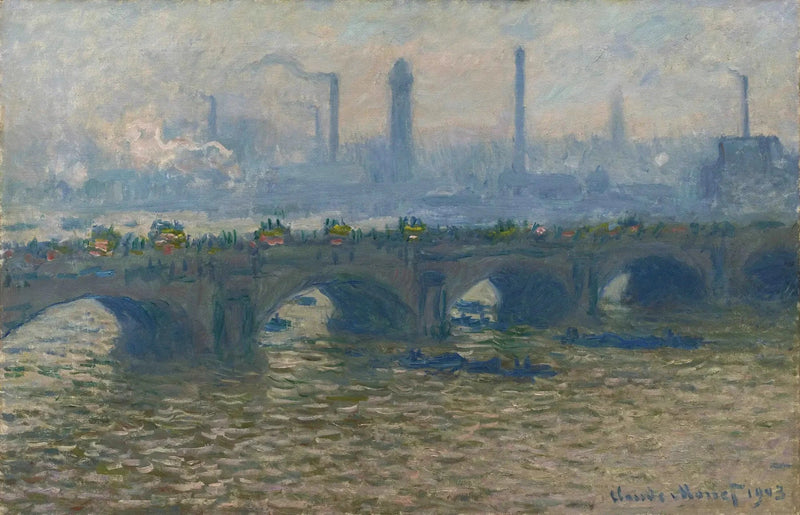 The Waterloo Bridge, overcast weather - Claude Monet