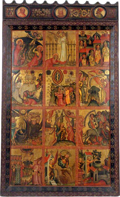 12 Scenes of the Apocalypse (triptych altarpiece, left panel, interior) - Master Bertram