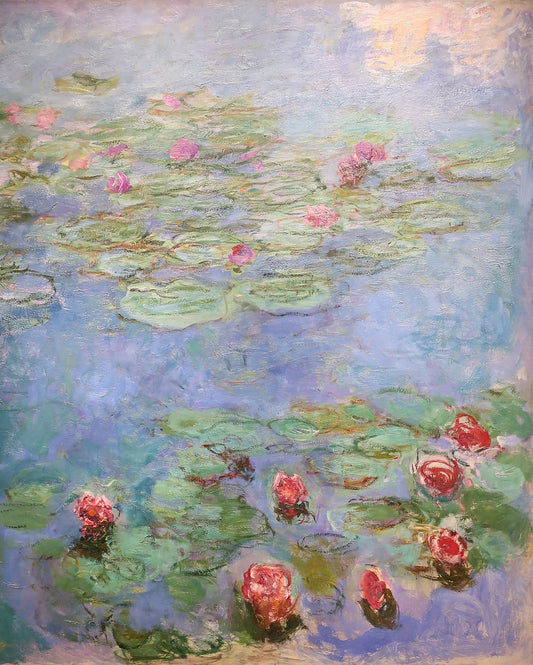 🌺 Water Lilies – Red Flowers in Full Bloom, Claude Monet