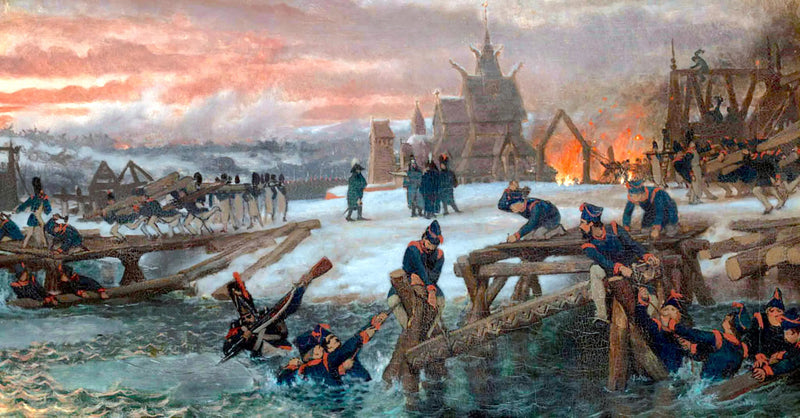 1812. The Captain Benthien at the Berezina - Lawrence Alma-Tadema