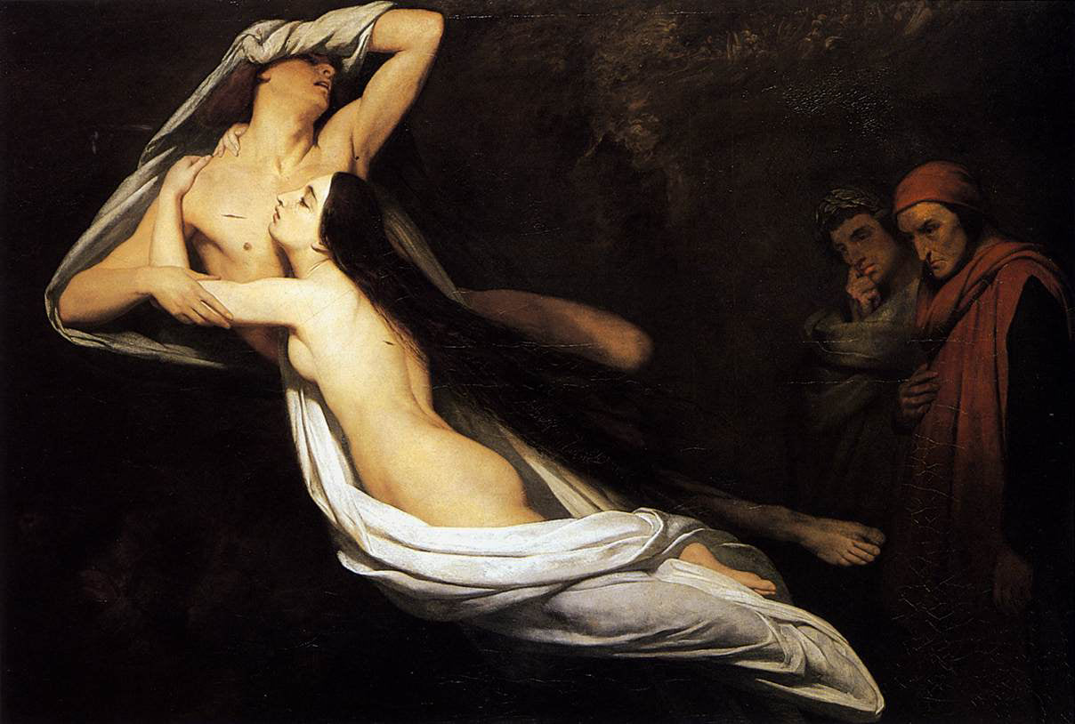 Les Ombres de Francesca da Rimini et de Paolo Malatesta apparaissent à Dante et à Virgile - Ary Scheffer