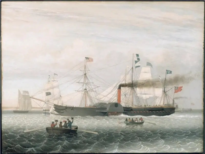 The Britannia entrant dans le port de Boston - Fitz Henry Lane