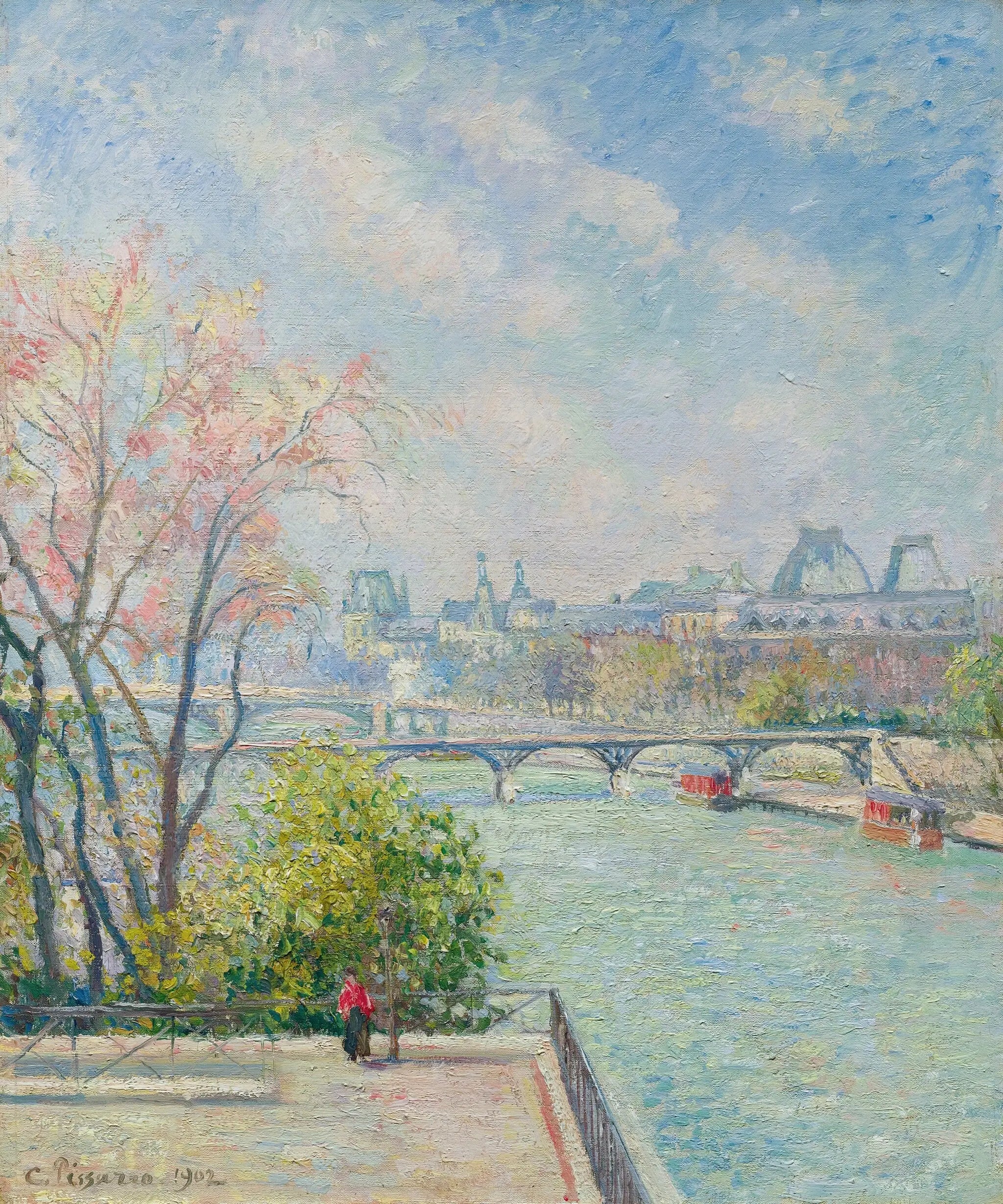 Reproduction du tableau « Le Louvre, matin, printemps - Camille Pissarro » par Alpha Reproduction en peinture à l’huile