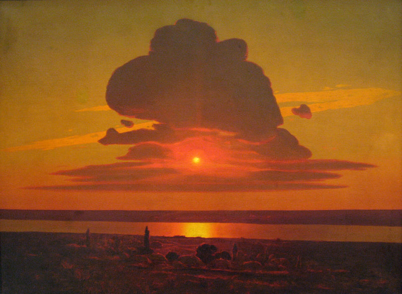 Coucher de soleil rouge sur le Dniepr - Arkhip Kouïndji