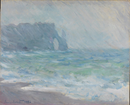 🌧️ Rain at Étretat – Claude Monet (1886)
