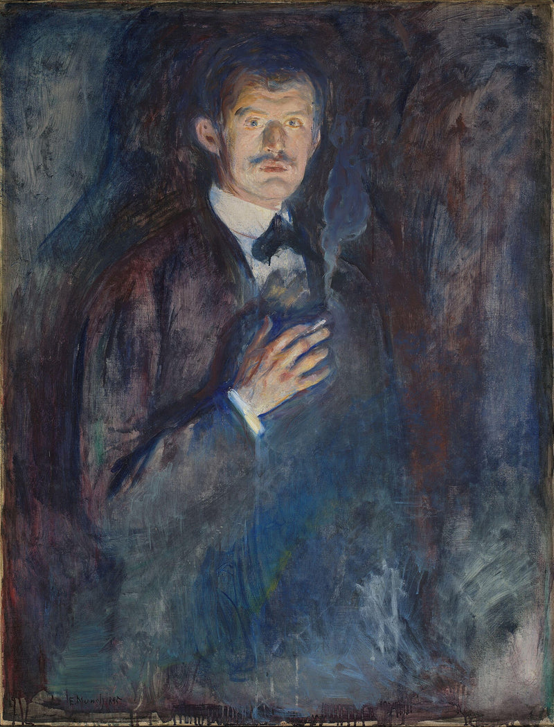 Autoportrait à la cigarette - Edvard Munch