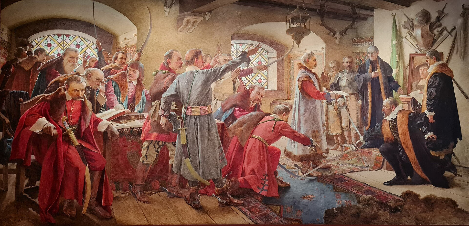 Vivat rex !, Oton Iveković, 1911, huile sur toile