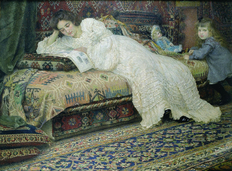 Conversation sur le divan - Vlaho Bukovac