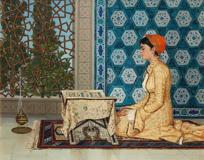 Jeune fille récitant le Coran - Osman Hamdi Bey