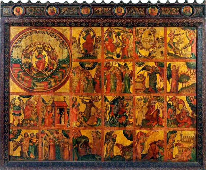 21 Scenes of the Apocalypse (triptych altarpiece, central panel) - Master Bertram