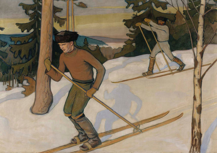 Boys on skis - Väinö Blomstedt