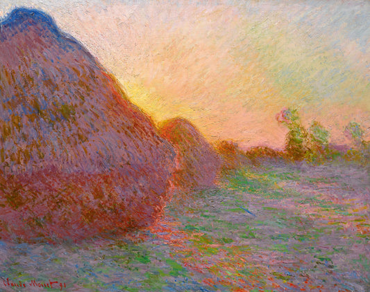 Haystacks, last rays of the sun - Claude Monet