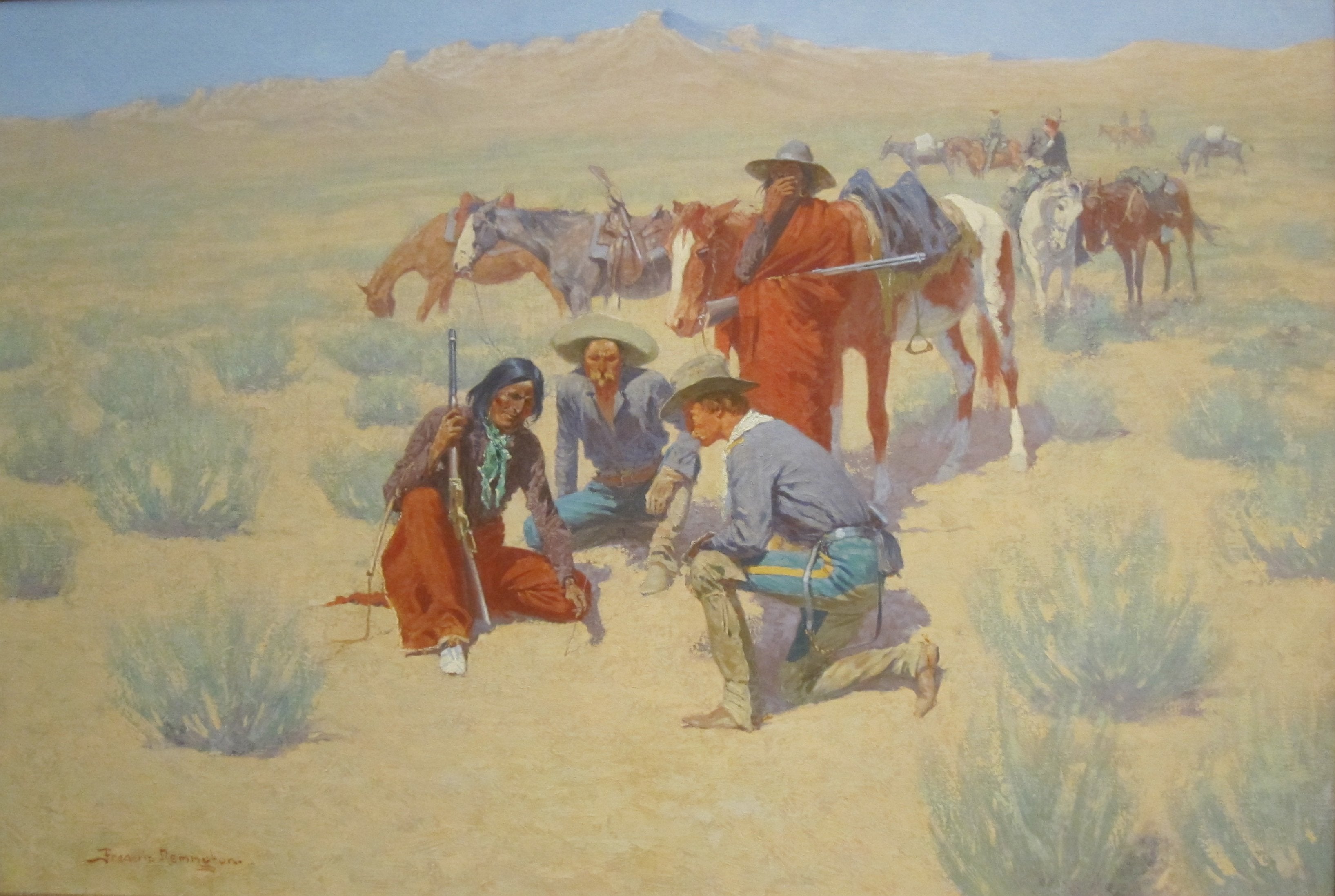 La carte dans le sable - Frederic Remington