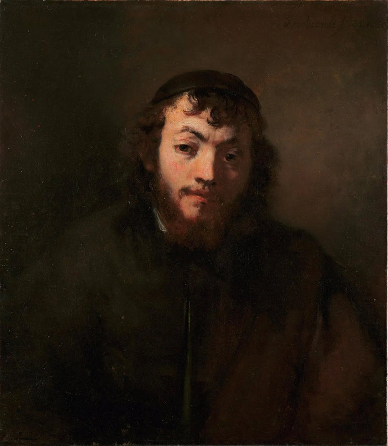 Portrait of a Young Man with Beard and Cap - Rembrandt