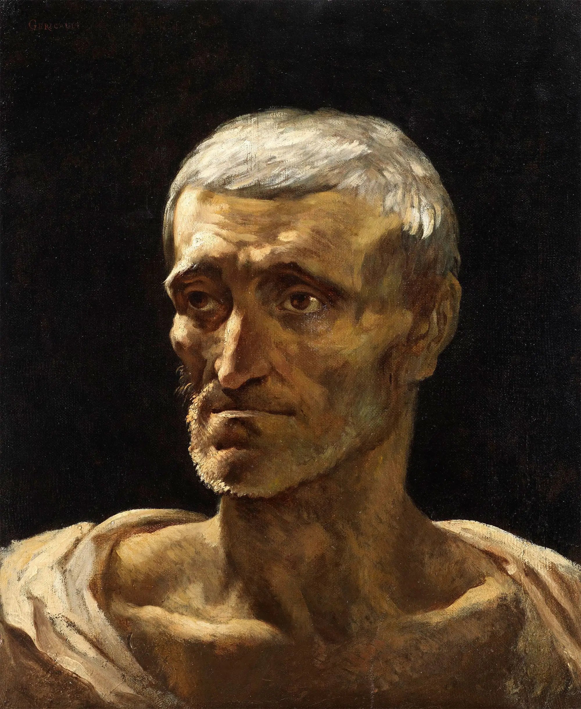 Reproduction du tableau « Portrait d'un naufragé - Théodore Géricault » par Alpha Reproduction en peinture à l’huile