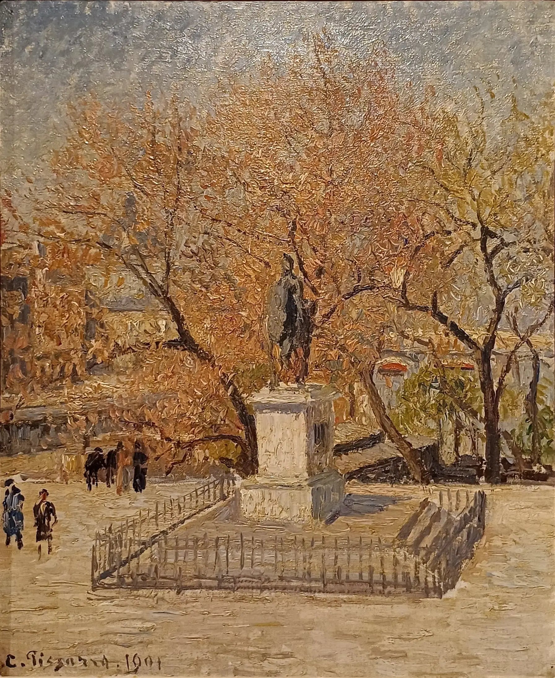 Reproduction du tableau « Statue de Henri IV, début du printemps - Camille Pissarro » par Alpha Reproduction en peinture à l’huile