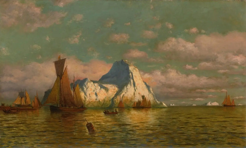Sunset over the sea and land - William Bradford