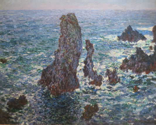 Reproduction du tableau « Les Pyramides de Port-Coton, mer sauvage - Claude Monet » par Alpha Reproduction en peinture à l’huile