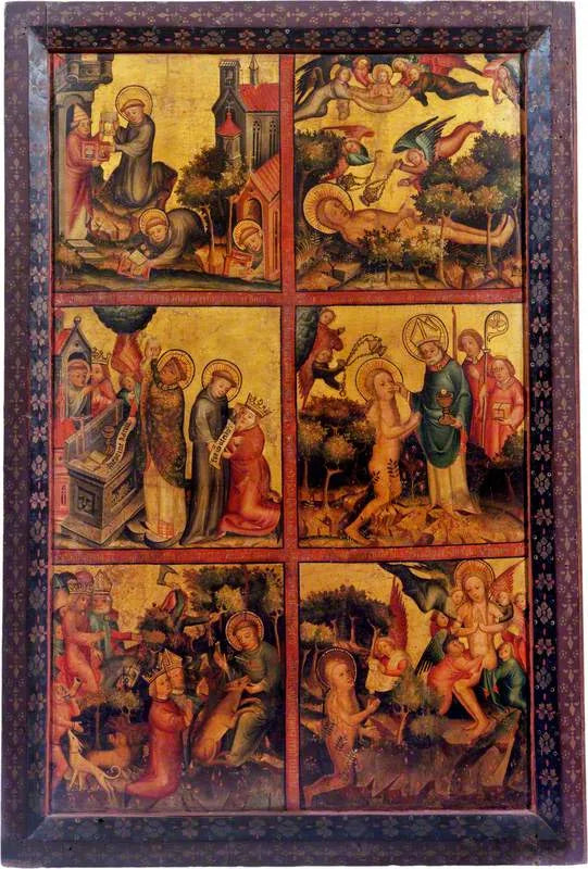 3 Scenes of the Life of Saint Gilles; 3 Scenes of the Life of Saint Mary Magdalene (triptych, right outer panel) - Master Bertram