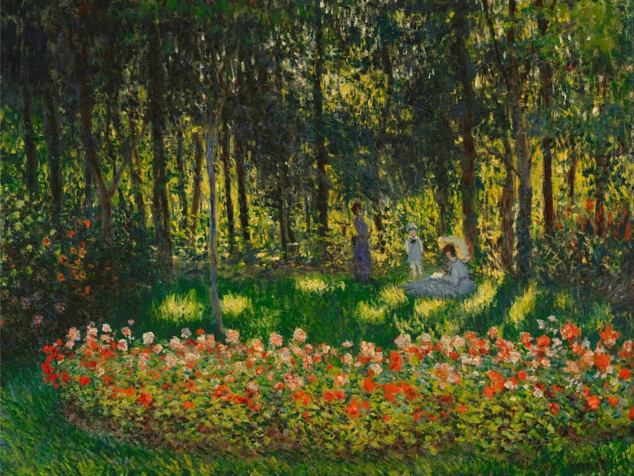 👨‍👩‍👧‍👦 The Artist's Family in the Garden – Claude Monet (circa 1875)
