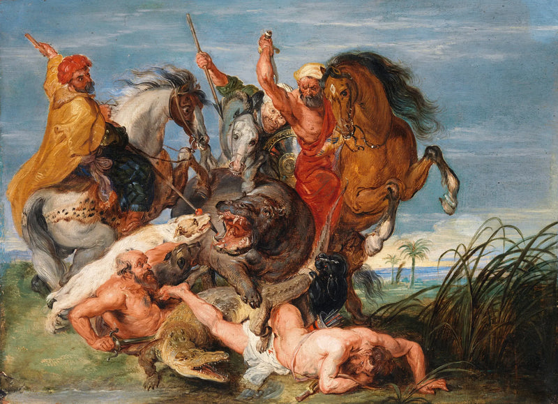 A hunt for the hippopotamus and crocodile - Peter Paul Rubens