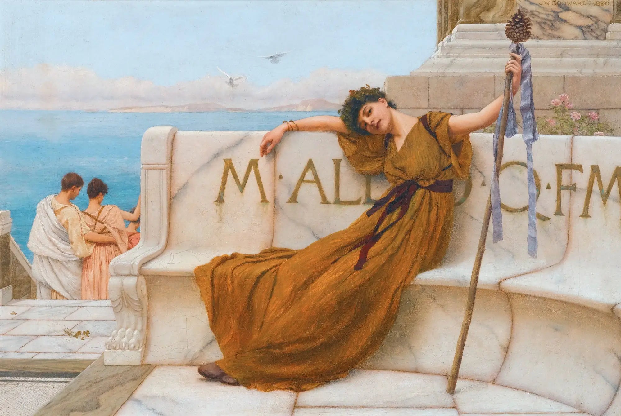 Une prêtresse de Bacchus - John William Godward - Alpha Reproduction