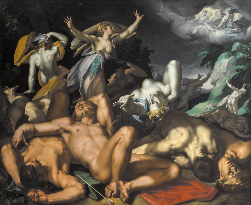 Apollon et Diane punissant Niobé par la mort de ses enfants - Abraham Bloemaert