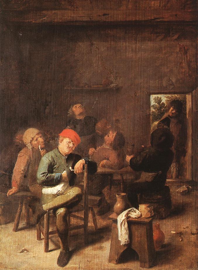 Des paysans qui fument et boivent - Adriaen Brouwer