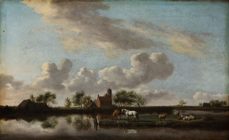 Un paysage de canal plat - Adriaen van de Velde