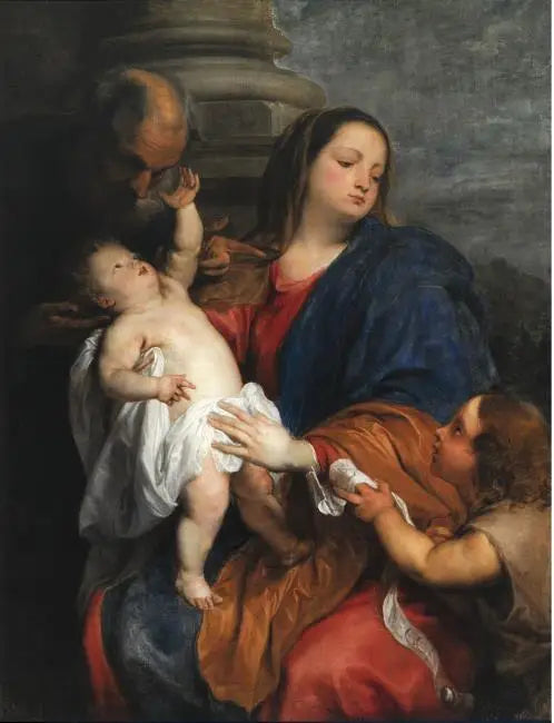 The Holy Family with Saint John the Baptist Child - Antoine van Dyck