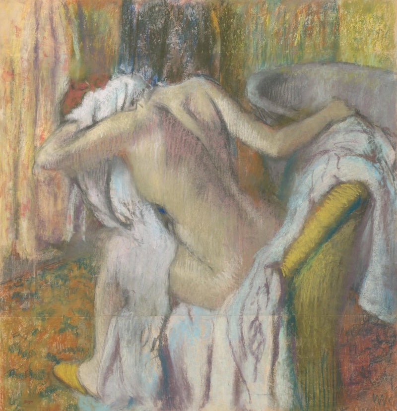 After the Bath, Woman Drying Herself - Edgar Degas
