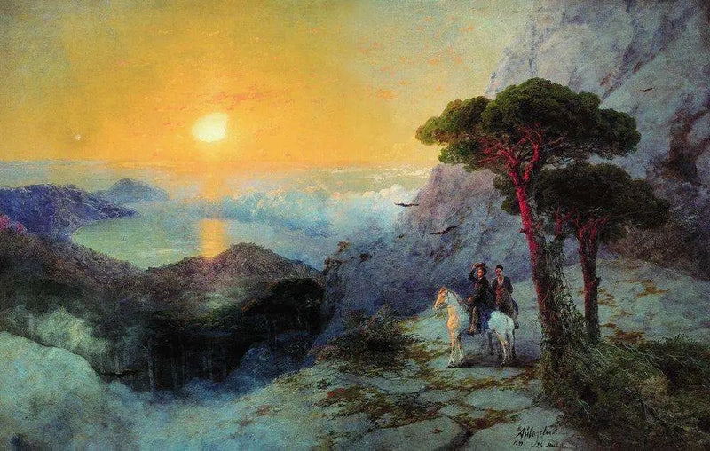 Alexandre Pouchkine at the summit of Aï-Petri at sunrise - Ivan Aïvazovski