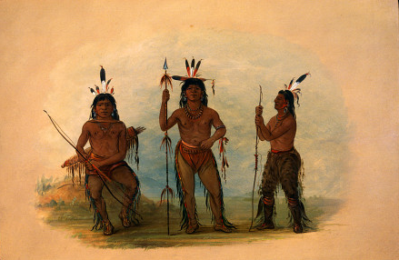 Chef alaeutien et deux guerriers - George Catlin