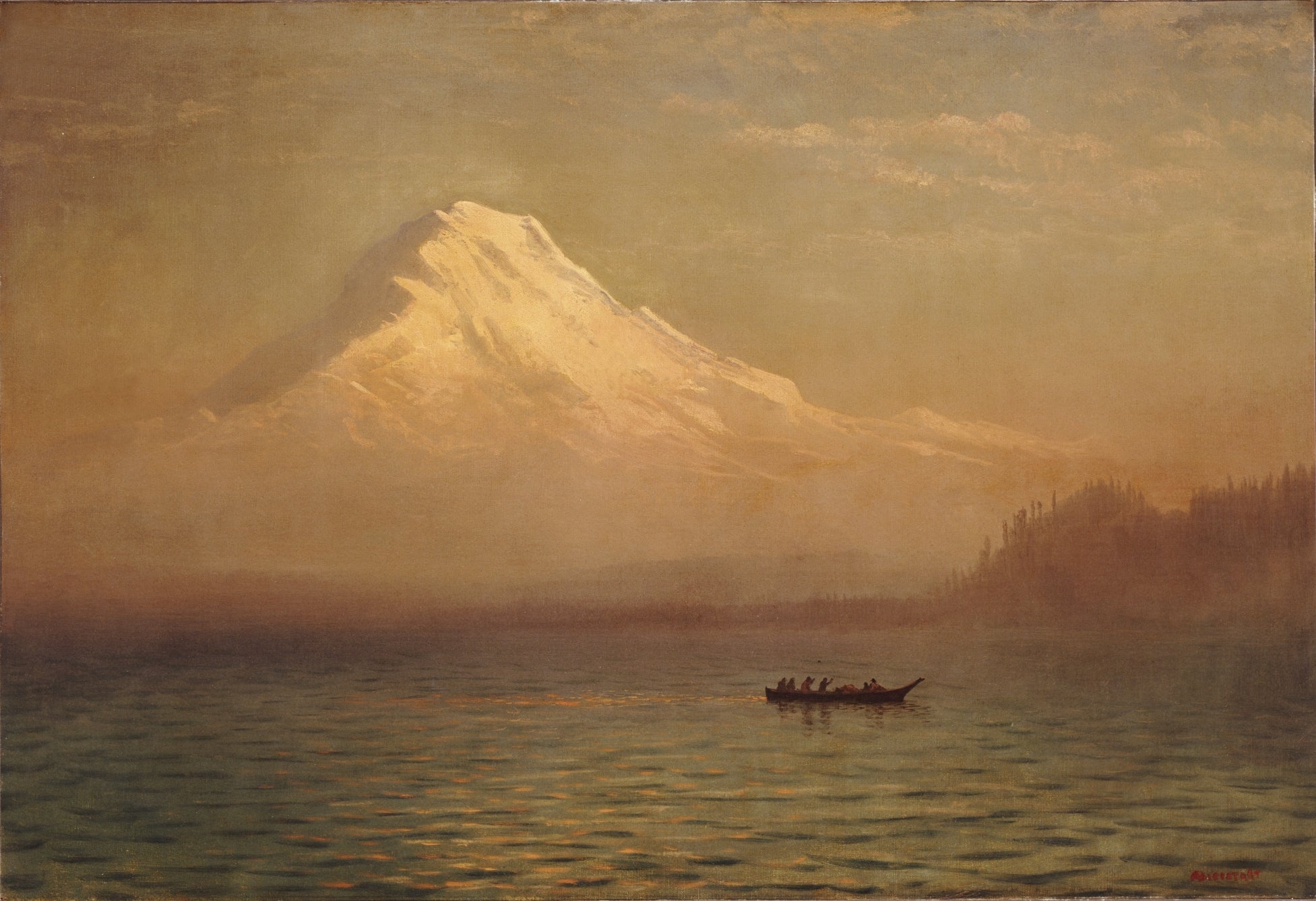 Lever de soleil sur le mont Tacoma - Albert Bierstadt