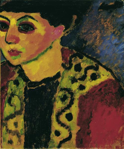 Dame devant le fond bleu - Alexej von Jawlensky