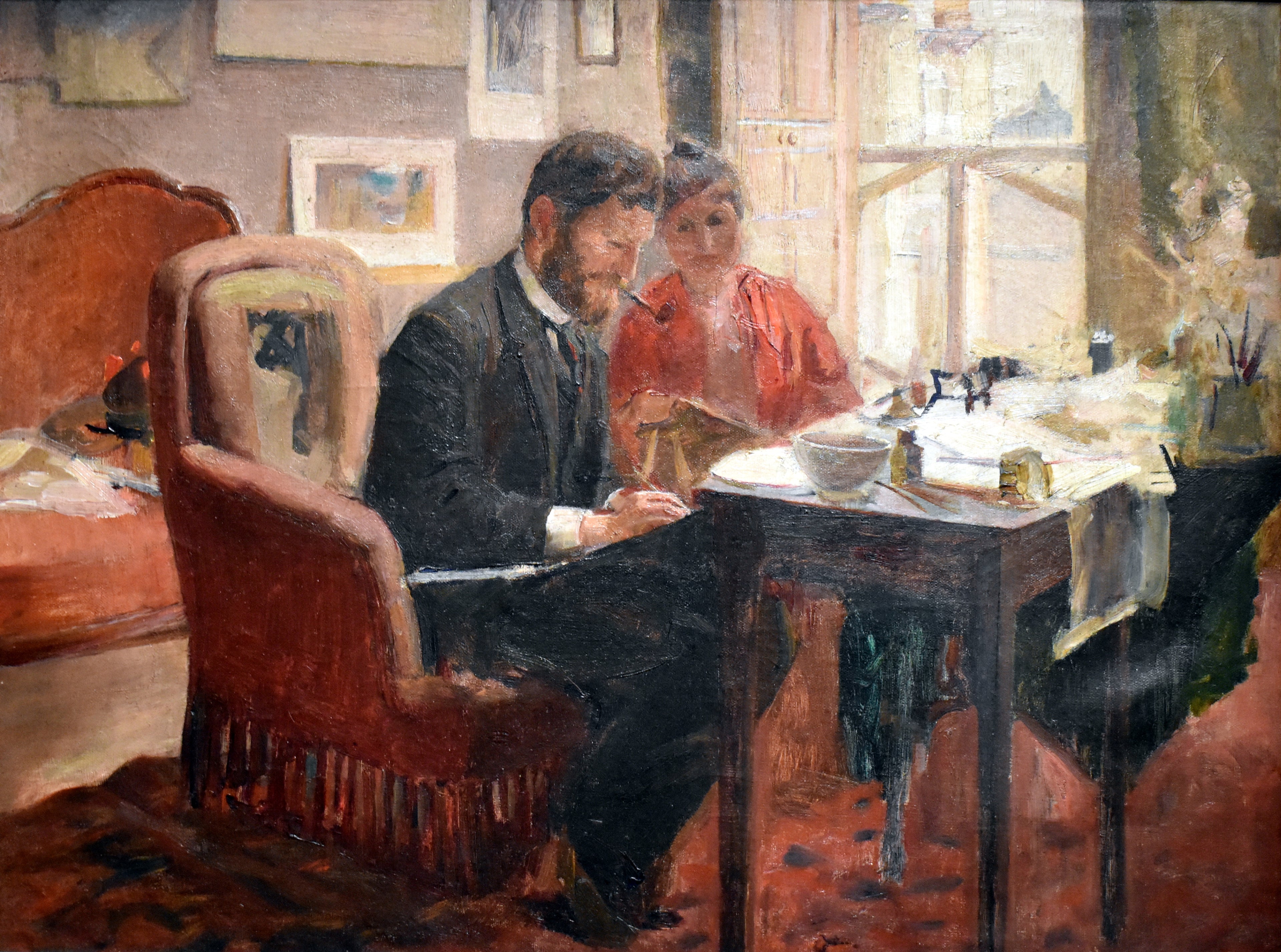 Self-Portrait of Mucha in His Apartment in Paris - Alphonse Mucha