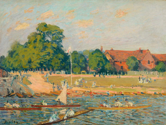 Reproduction du tableau « Les régates à Hampton Court - Alfred Sisley » par Alpha Reproduction en peinture à l’huile