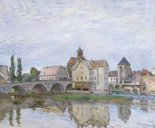 Reproduction du tableau « Moret-sur-Loing - Temps gris - Alfred Sisley » par Alpha Reproduction en peinture à l’huile