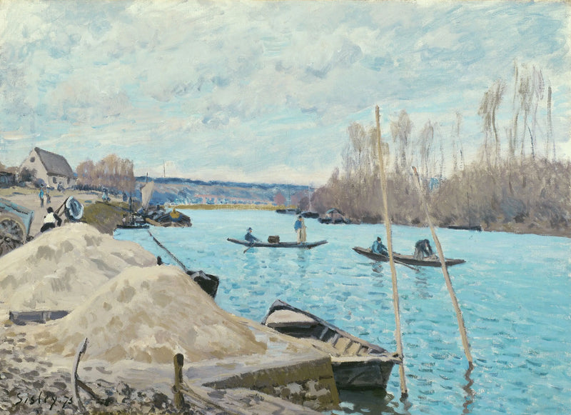 The Seine at Port-Marly, heap of sand - Alfred Sisley