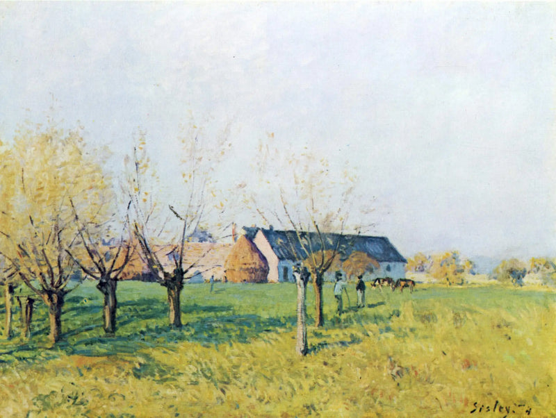 The Farm of Hell Hole, Autumn Morning - Alfred Sisley