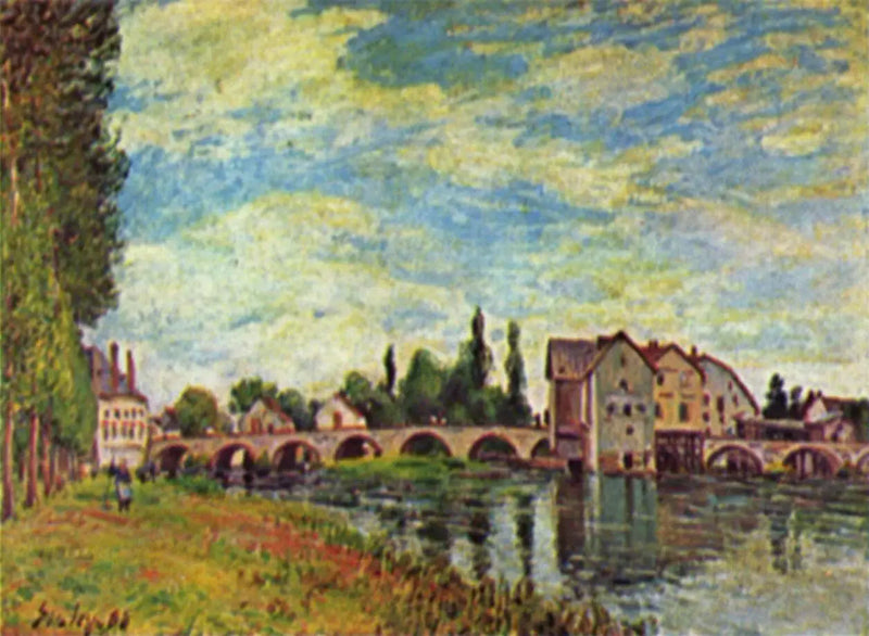 Bridge and Mill of Moret in Summer - Alfred Sisley
