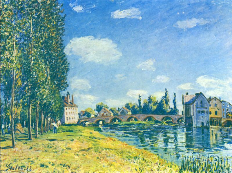 Bridge and Mill of Moret in Summer - Alfred Sisley