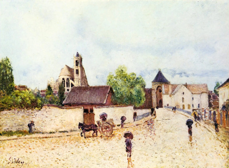 Moret-sur-Loing under the rain - Alfred Sisley