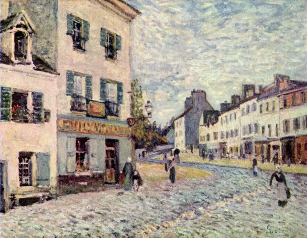 Reproduction du tableau « Une rue à Marly - Alfred Sisley » par Alpha Reproduction en peinture à l’huile