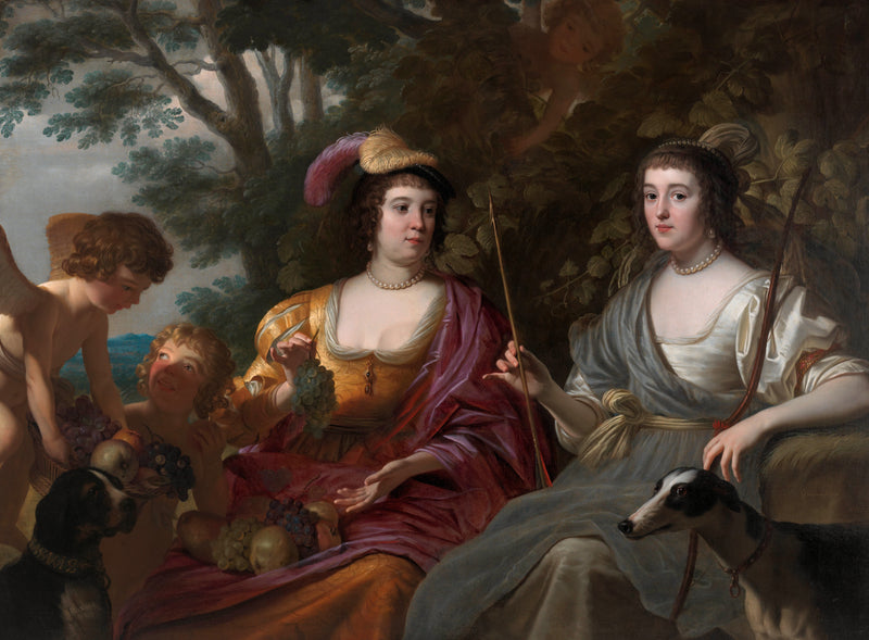 Double portrait of Amalia van Solms and Charlotte de La Trémoïlle - Gerrit van Honthorst