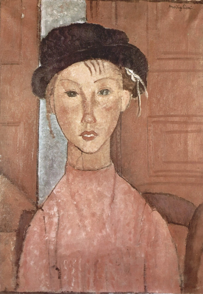 Young Girl with a Hat - Amedeo Modigliani